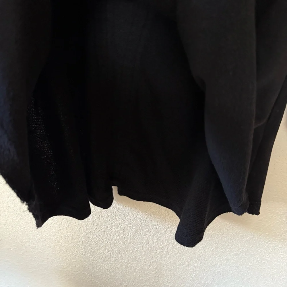 POL Black Thick Knit Hooded 3/4 Quarter Sleeve Sweatshirt Medium - Picture 6 of 11